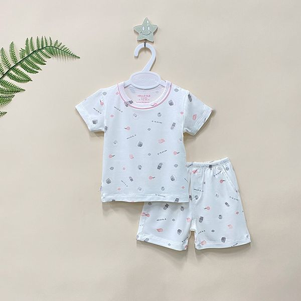  Bộ ngắn cổ tròn Bamboo in họa tiết 1817 - HELLO BnB 