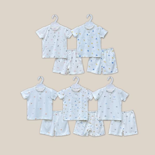  Bộ ngắn cổ tròn Bamboo in họa tiết 1817 - HELLO BnB 