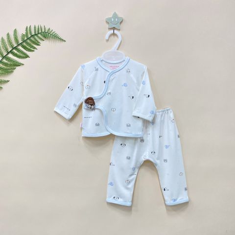  Bộ sơ sinh dài Bamboo đính handmade 1819 - HELLO BnB 