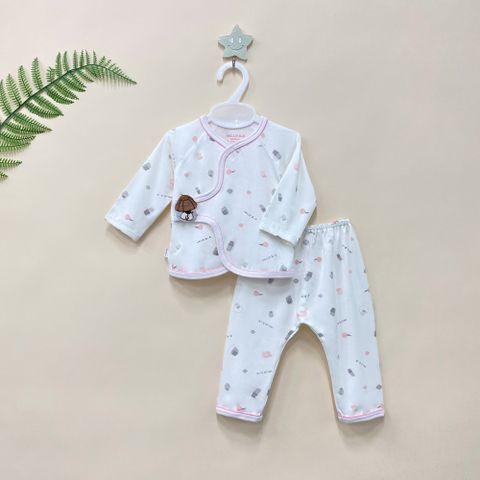  Bộ sơ sinh dài Bamboo đính handmade 1819 - HELLO BnB 