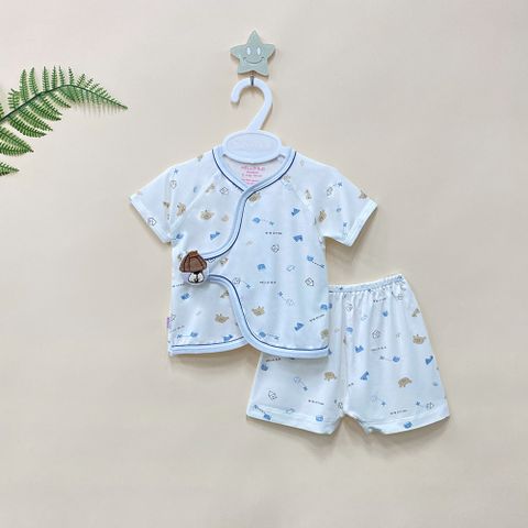  Bộ sơ sinh ngắn Bamboo đính handmade 1820 - HELLO BnB 