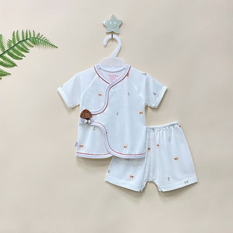  Bộ sơ sinh ngắn Bamboo đính handmade 1820 - HELLO BnB 