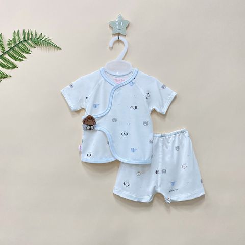  Bộ sơ sinh ngắn Bamboo đính handmade 1820 - HELLO BnB 