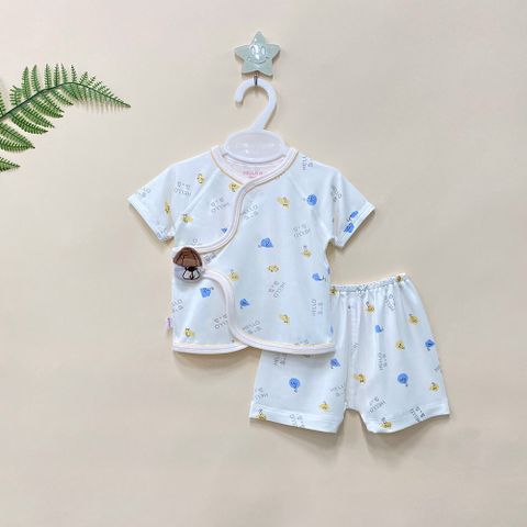  Bộ sơ sinh ngắn Bamboo đính handmade 1820 - HELLO BnB 