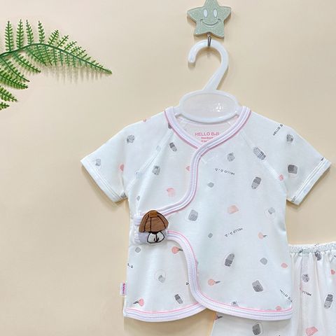  Bộ sơ sinh ngắn Bamboo đính handmade 1820 - HELLO BnB 