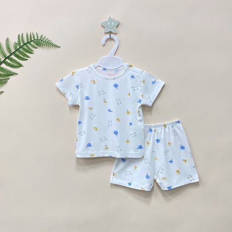  Bộ ngắn nút vai Bamboo in họa tiết 1821 - HELLO BnB 