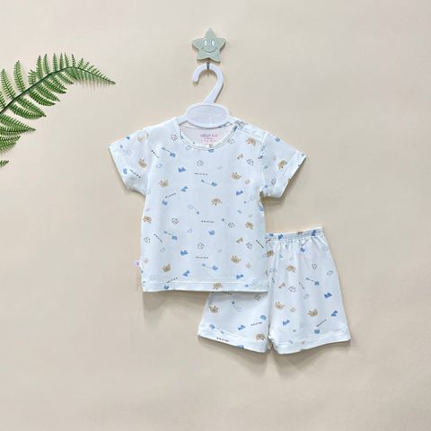  Bộ ngắn nút vai Bamboo in họa tiết 1821 - HELLO BnB 