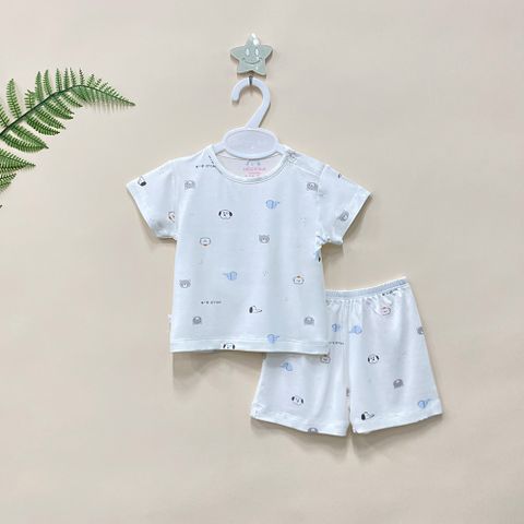  Bộ ngắn nút vai Bamboo in họa tiết 1821 - HELLO BnB 