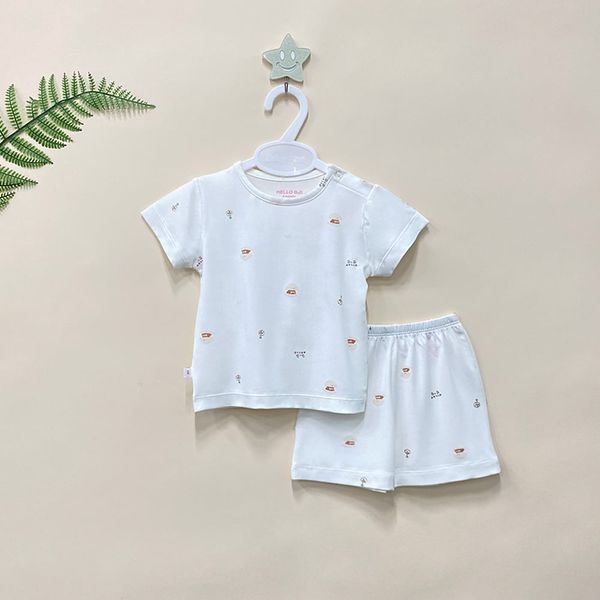  Bộ ngắn nút vai Bamboo in họa tiết 1821 - HELLO BnB 