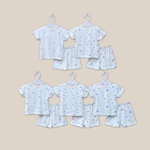  Bộ ngắn nút vai Bamboo in họa tiết 1821 - HELLO BnB 