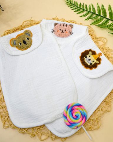  Khăn lót lưng thấm mồ hôi Muslin thêu 1809 - HELLO BnB 