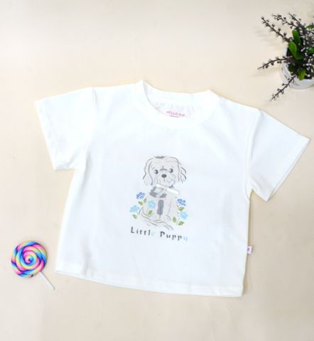  Áo cổ bo tay ngắn bé gái 2008 Kem - HELLO BnB 