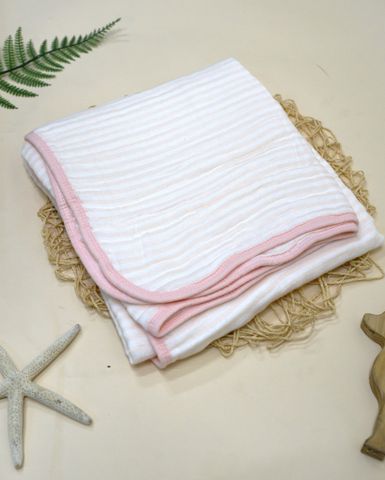  Khăn tắm Muslin Bamboo kẻ sọc (105 x 110cm) SS1798 - HELLO BnB 