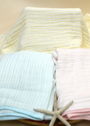  Khăn tắm Muslin Bamboo kẻ sọc (105 x 110cm) SS1798 - HELLO BnB 