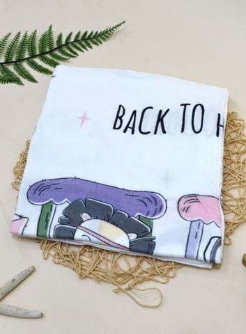  Khăn tắm Muslin Bamboo in hình(110x110cm) SS1800 - HELLO BnB 
