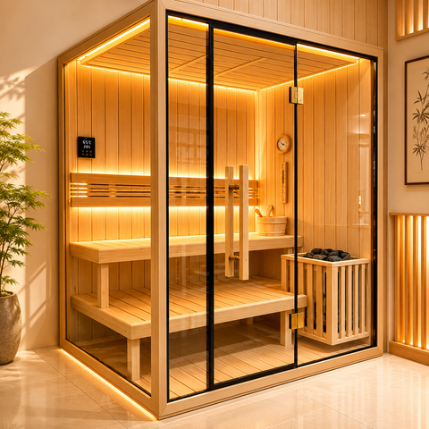 Phòng Xông Hơi Khô Gỗ Hemlock Mẫu 02