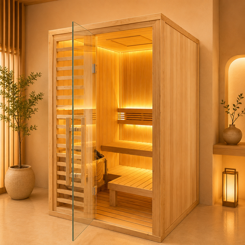 Phòng xông hơi khô Gỗ Hemlock Mẫu 04