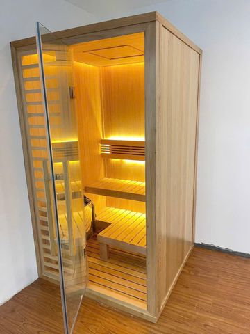 Phòng xông hơi khô Gỗ Hemlock Mẫu 04