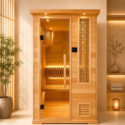 Phòng xông hơi khô Gỗ Hemlock Mẫu 05