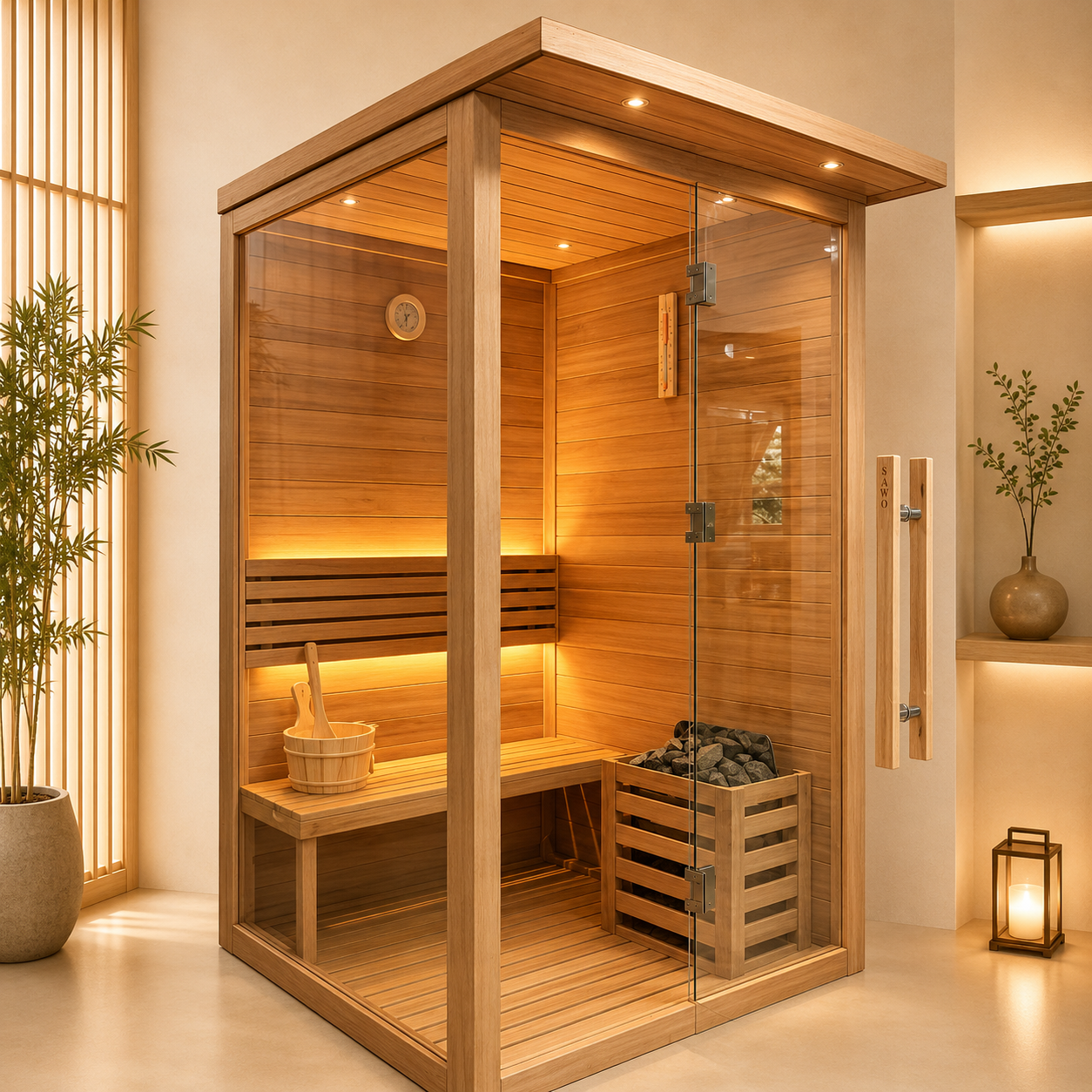 Phòng xông hơi khô Gỗ Tuyết Tùng Mẫu 02