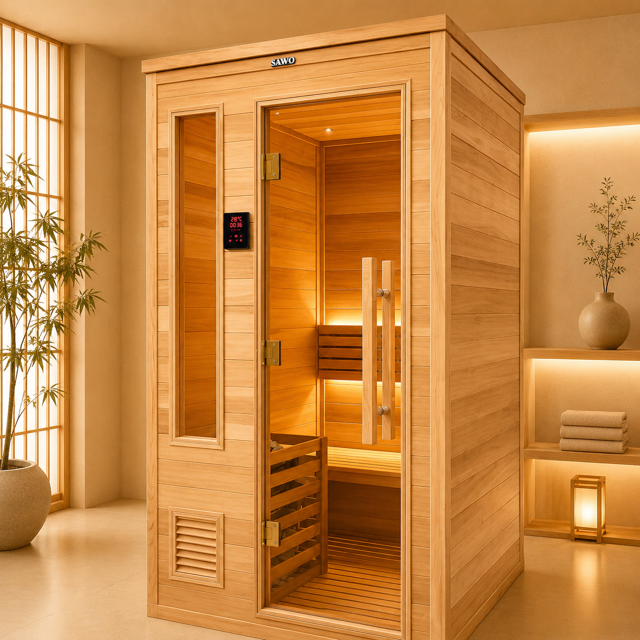 Phòng Xông Hơi Khô Gỗ Hinoki HK3
