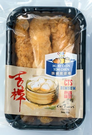  KN08 - Hủ Ky Cuốn Tôm Chiên 96gr 錦 繡 腐 皮 卷 Deep Fried Tofu Skin Rolls With Shrimp 