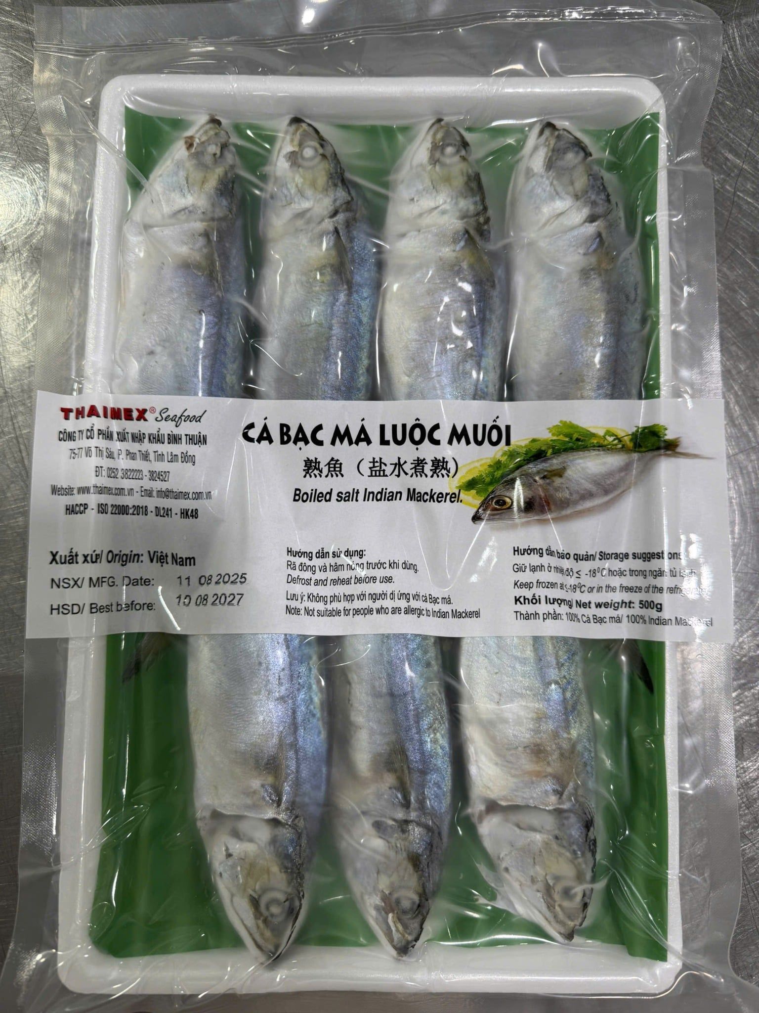  Cá bạc má luộc muối 500gr 