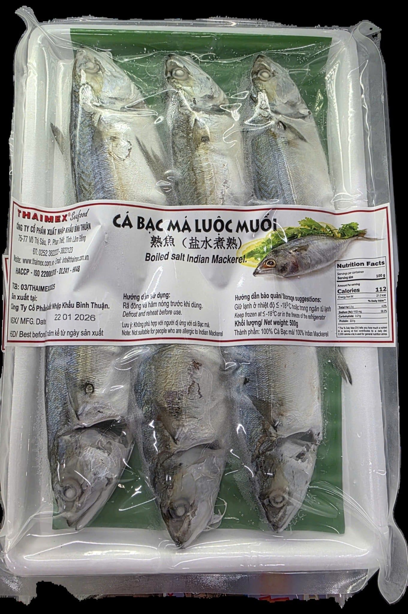  Cá bạc má luộc muối 500gr 