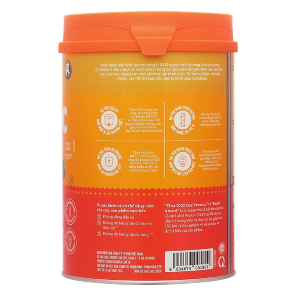  Sữa bột Dielac Gold số 1 (sữa non) 800g (0 - 6 tháng) 
