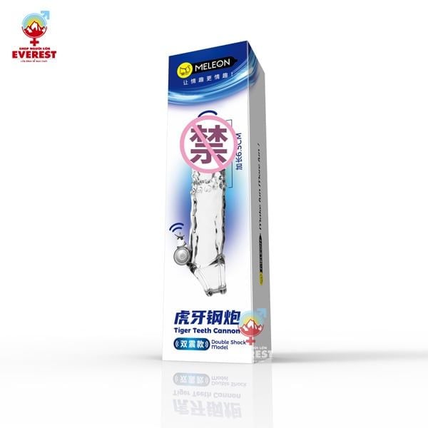  Bao cao su đôn dên đầu trơn rung 2 đầu có quai đeo Meleon 