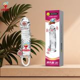  Bao cao su đôn dên đầu trơn rung đuôi rung có quai đeo Meleon 