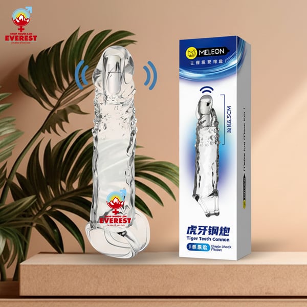  Bao cao su đôn dên đầu trơn tăng kích thước rung có quai đeo Meleon 