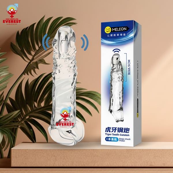  Bao cao su đôn dên đầu trơn tăng kích thước rung có quai đeo Meleon 