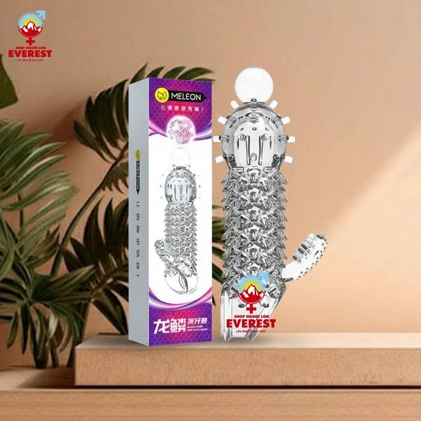  Bao cao su đôn đên đầu tròn thân vảy rồng có quai đeo Meleon 