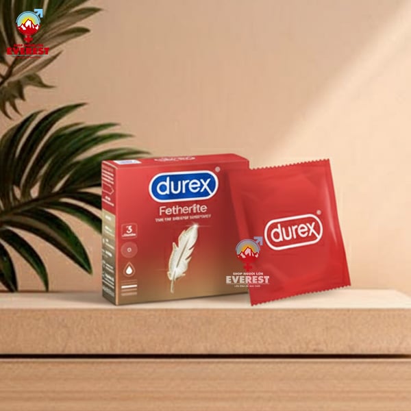  Bao cao su Durex Fetherlite siêu mỏng 52mm hộp 3 cái 