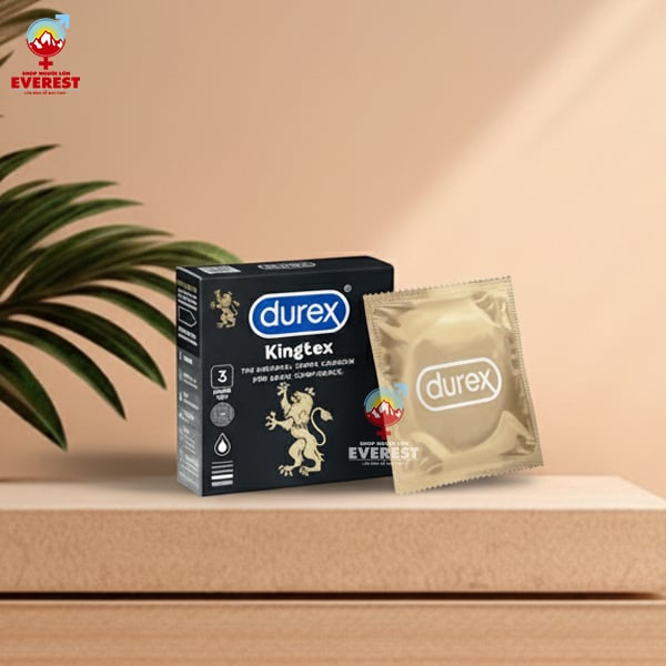  Bao cao su Durex Kingtex ôm sát bôi trơn hộp 3 cái 