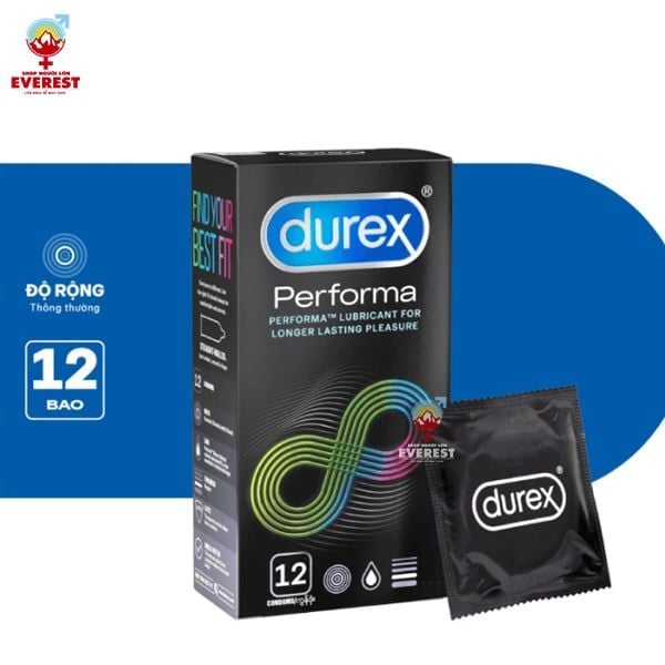  Bao cao su Durex Performa làm mát kéo dài thời gian hộp 12 cái 