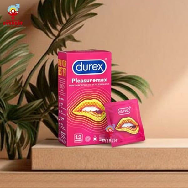  Bao cao su Durex Pleasure Max có gân và chấm nổi hộp 12 cái 