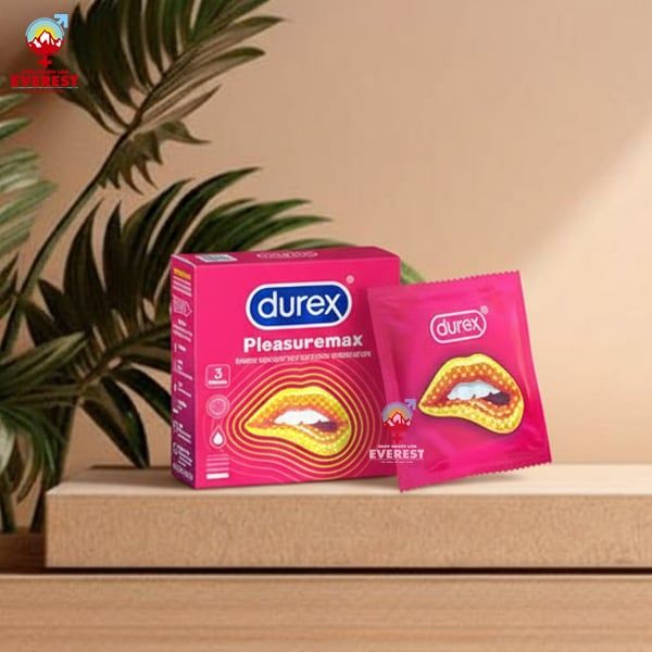  Bao cao su Durex Pleasure Max có gân và chấm nổi hộp 3 cái 
