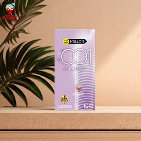  Bao cao su Meleon 001 Romantic Whort siêu mỏng có đường vân 