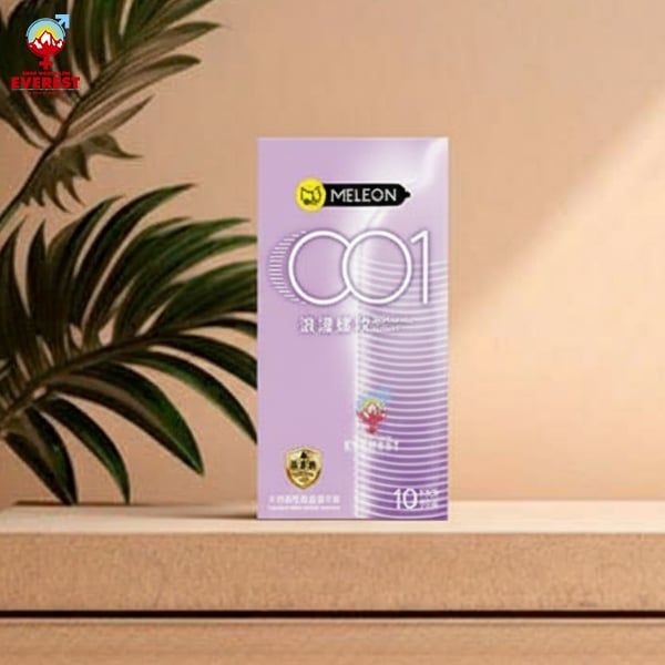  Bao cao su Meleon 001 Romantic Whort siêu mỏng có đường vân 