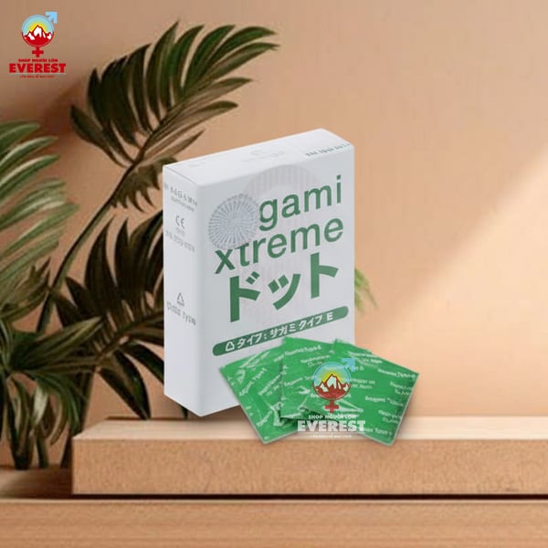  Bao cao su siêu mỏng Sagami Xtreme Dots Type có gân gai hộp 3 cái 