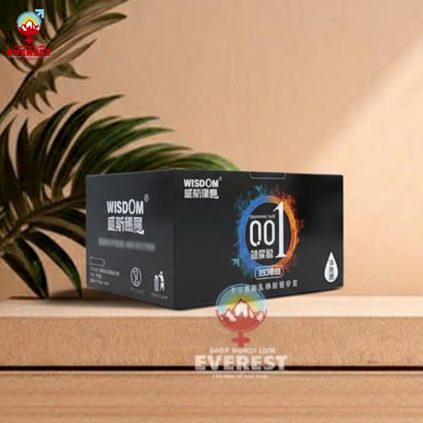  Bao cao su Wisdom 001 Black siêu mỏng nóng lạnh hộp 10 cái cao cấp 
