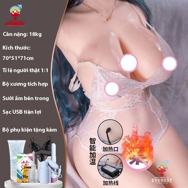  Búp bê tình dục bán thân khung xương tích hợp sưởi ấm 18.5kg 