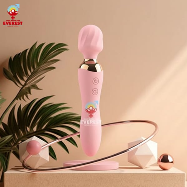  Chày rung tình yêu 2 đầu massage rung 12 tần số đầu sưởi ấm 