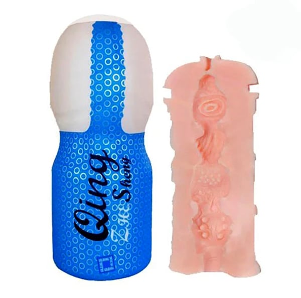  Cốc thủ dâm Qing hình miệng màu xanh trắng giá rẻ cho nam 