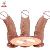  Dương vật giả cầm tay hít tường silicon mềm mại như da thật 