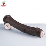  Dương vật giả gắn tường da đen dài to khủng có bao quy đầu size S 