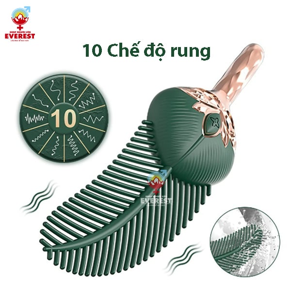  Máy massage kích thích điểm G hình lá cây rung 10 tần số 