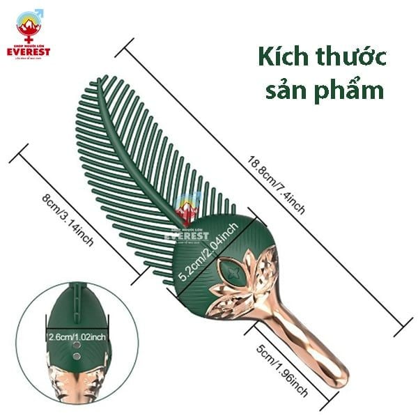  Máy massage kích thích điểm G hình lá cây rung 10 tần số 